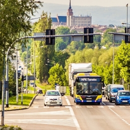 Autobus marki MAN - sesja na ulicach Tarnowa